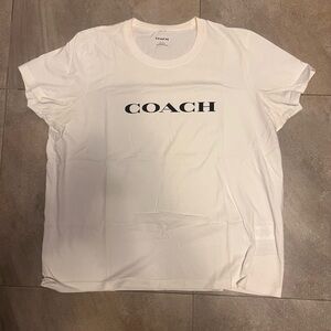 Coach White Tee with Black Logo